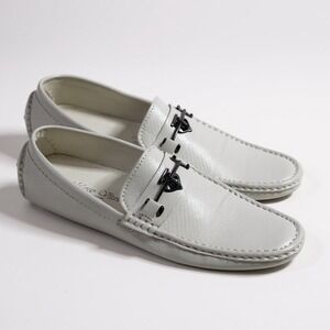 Marco Vitale Collection Mens Loafers Size 10 White Leather Driving Moccasins